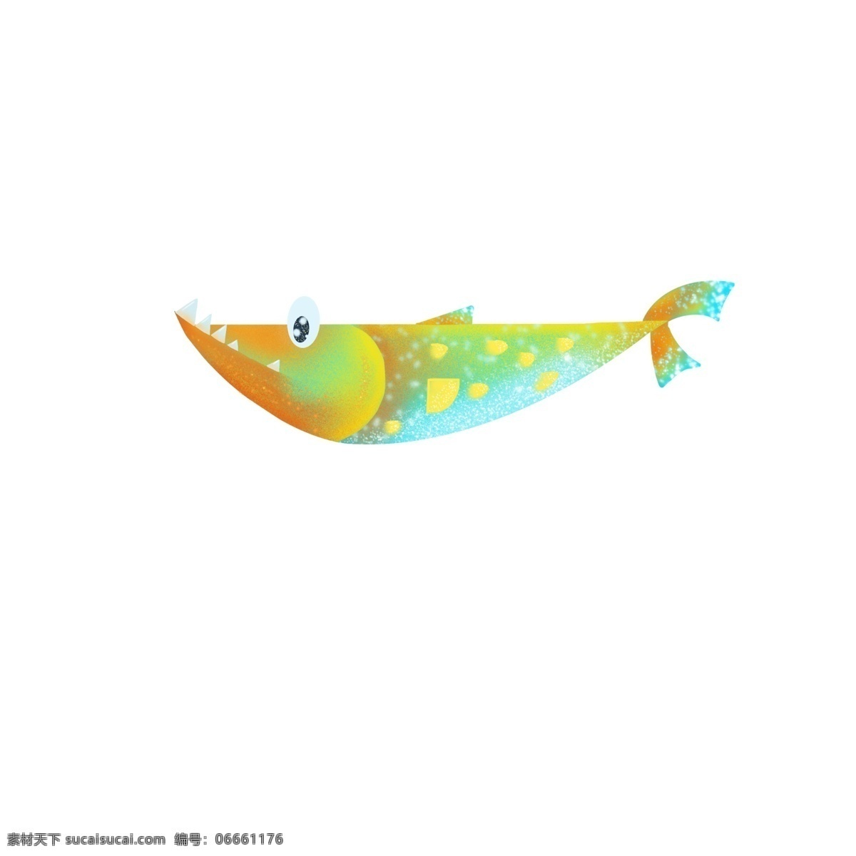 彩色 的卡 通 海底 鱼 发光 元素 卡通鱼 海鱼 发光鱼 海洋动物 免扣图 透明元素