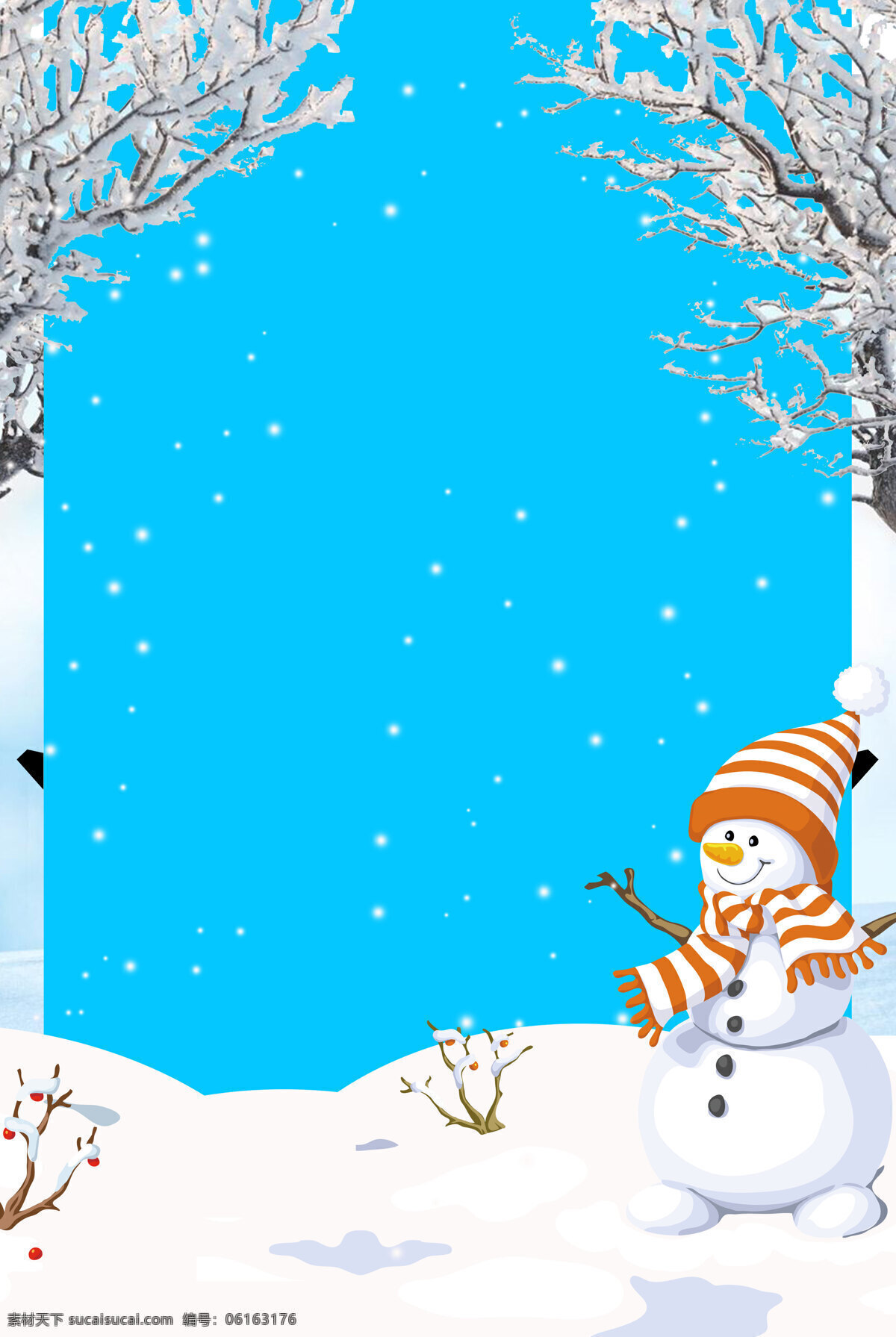 浪漫 冬季 雪人 背景 唯美 树林 雪花 海报 广告