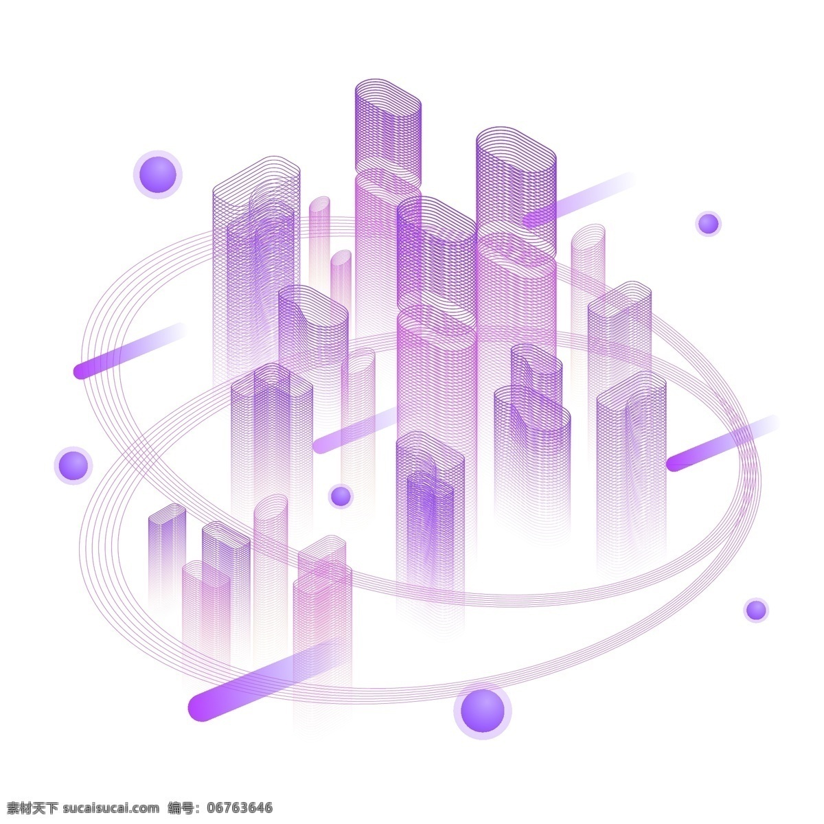 d 科技 感 线条 立体 未来 城市 商用 元素 建筑 信息 渐变 线性 智能 智慧 技术 空中城市 透气感 矢量