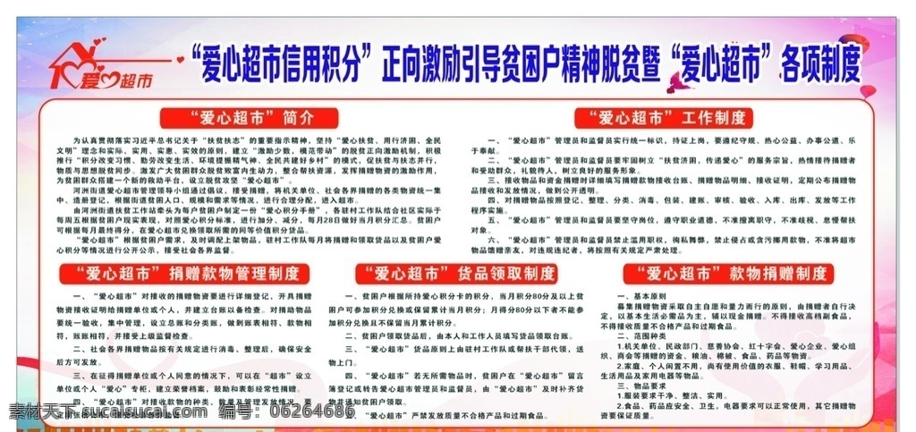 爱心 超市 各项 制度 爱心超市 各项制度 展板 信用积分 贫困户 展板模板