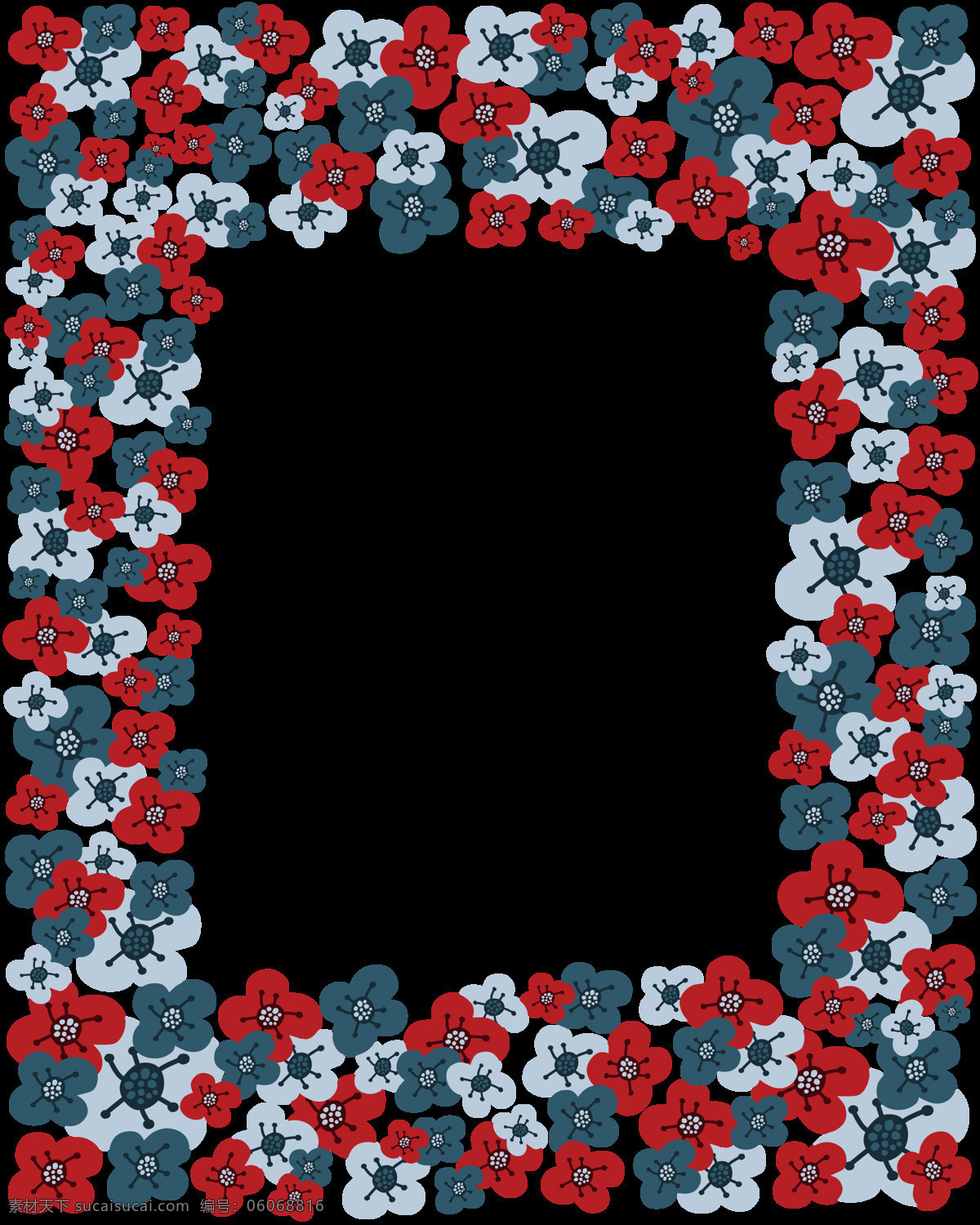 缤纷 花卉 边框 抠图专用 设计素材 背景素材