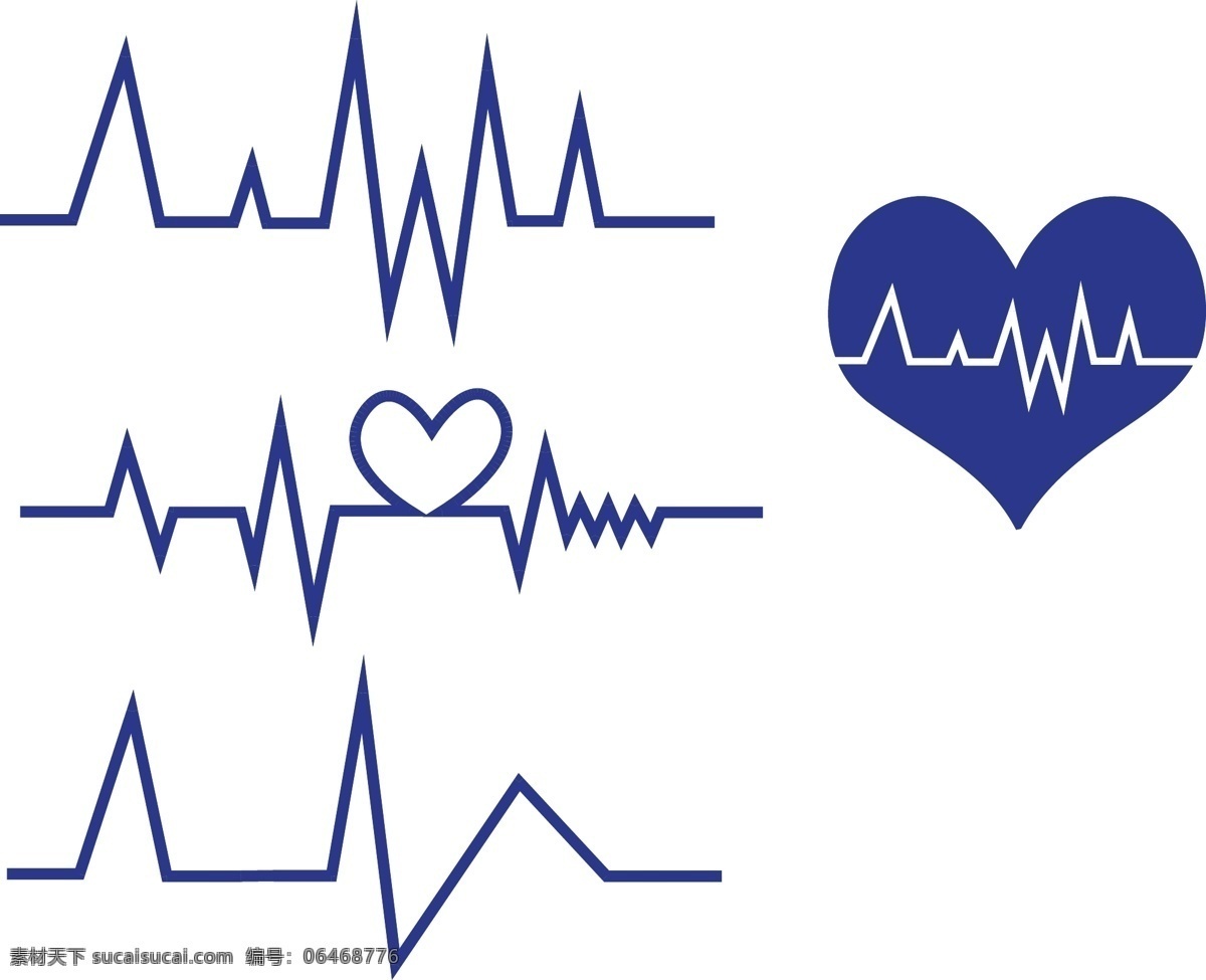心跳图图标 爱心 公益 心电图 心跳检测 图标 身体检查 心跳折线 心跳线图