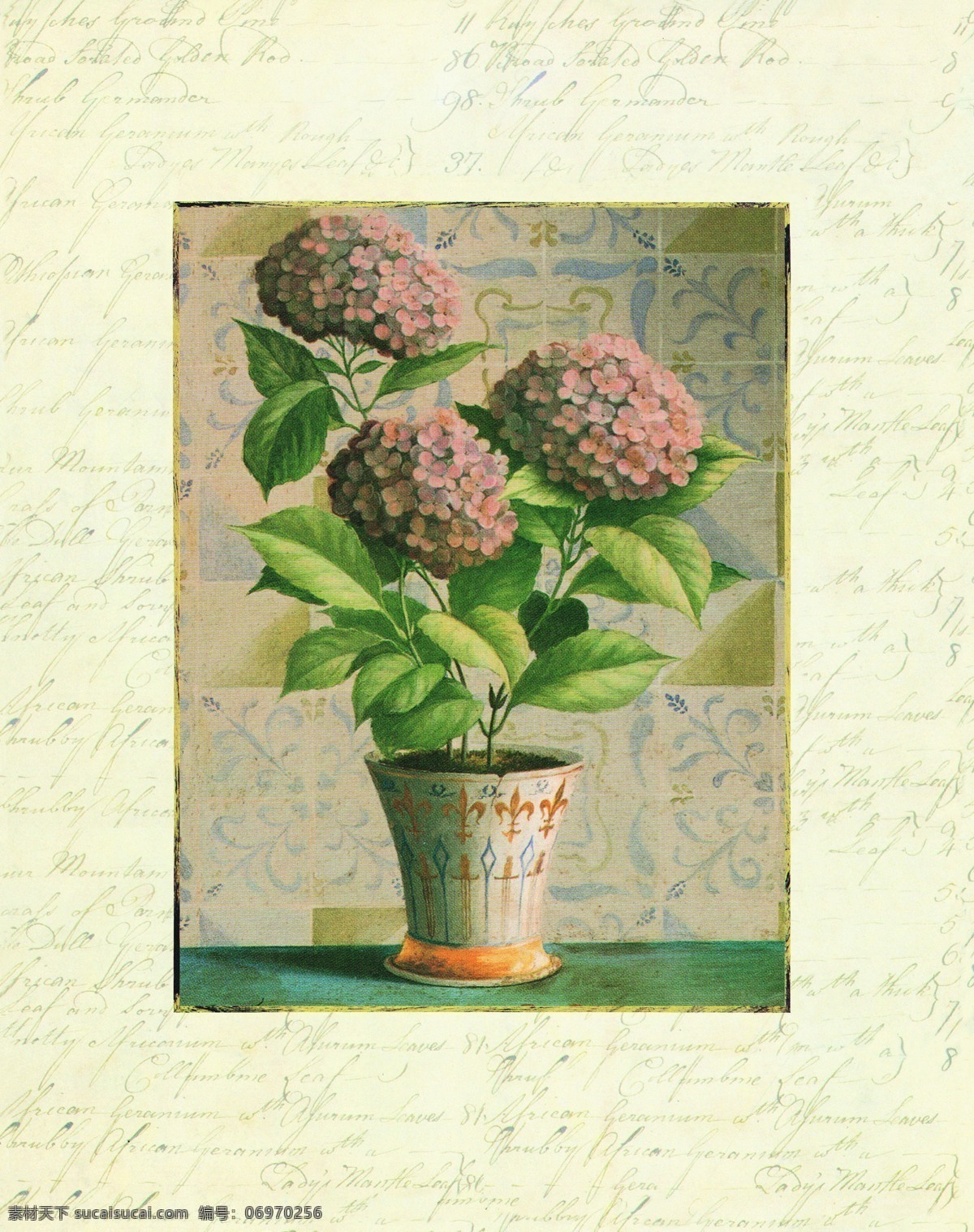 仿古 国外绘画作品 花盆 绘画书法 美术作品 水彩作品 文化艺术 八仙花 花卉 绘画 设计素材 模板下载 古旧效果 西式绘画 西洋画 国外美术作品 欧式绘画 油画 国外名画 家居装饰素材 无框画
