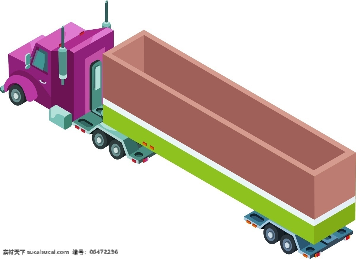 d 风格 货车 元素 商用 城市 生活 立体 未来 2.5d 空间 三维 运输 卡车