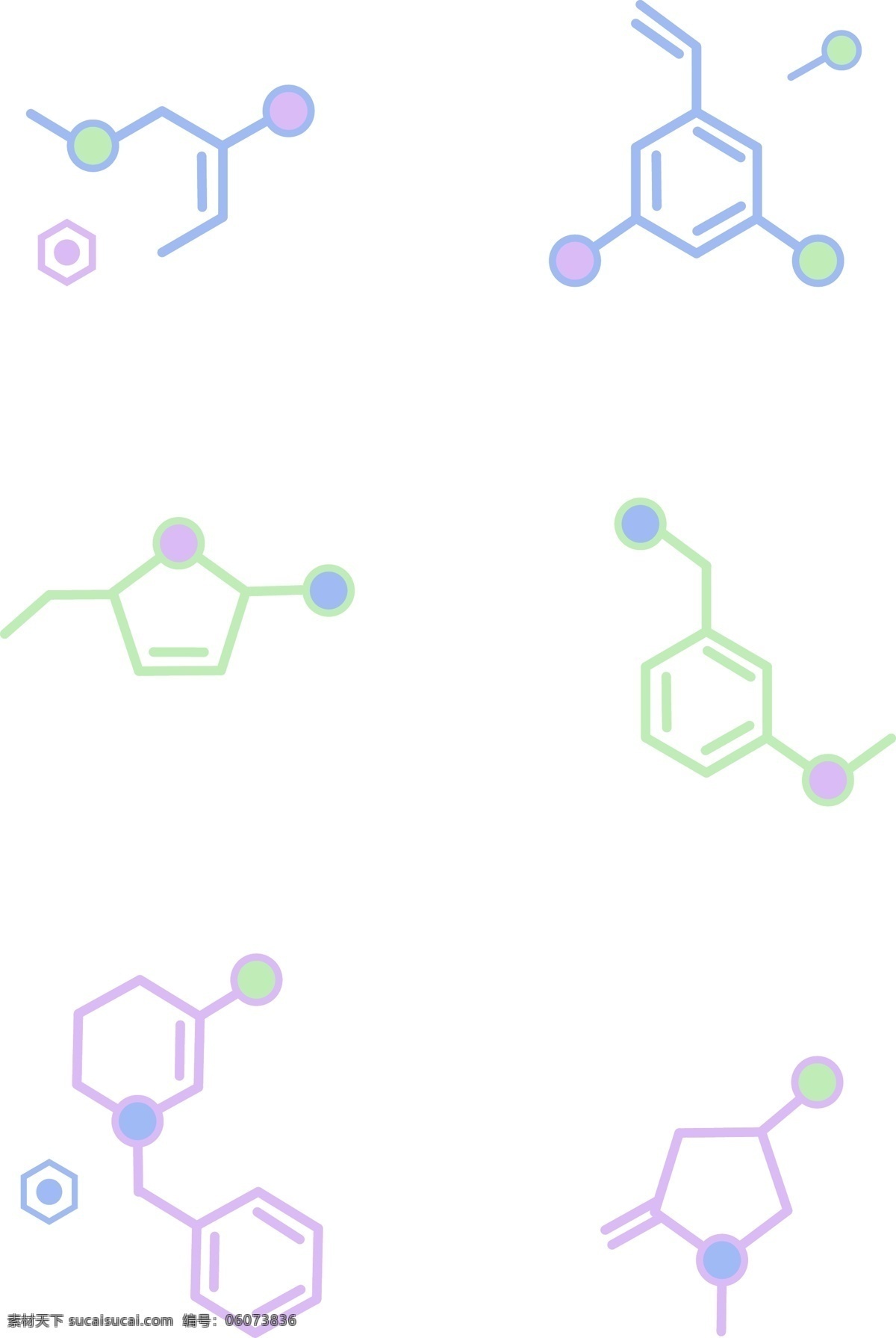蓝绿 紫色 小清 新化 学 分子式 化学 装饰元素