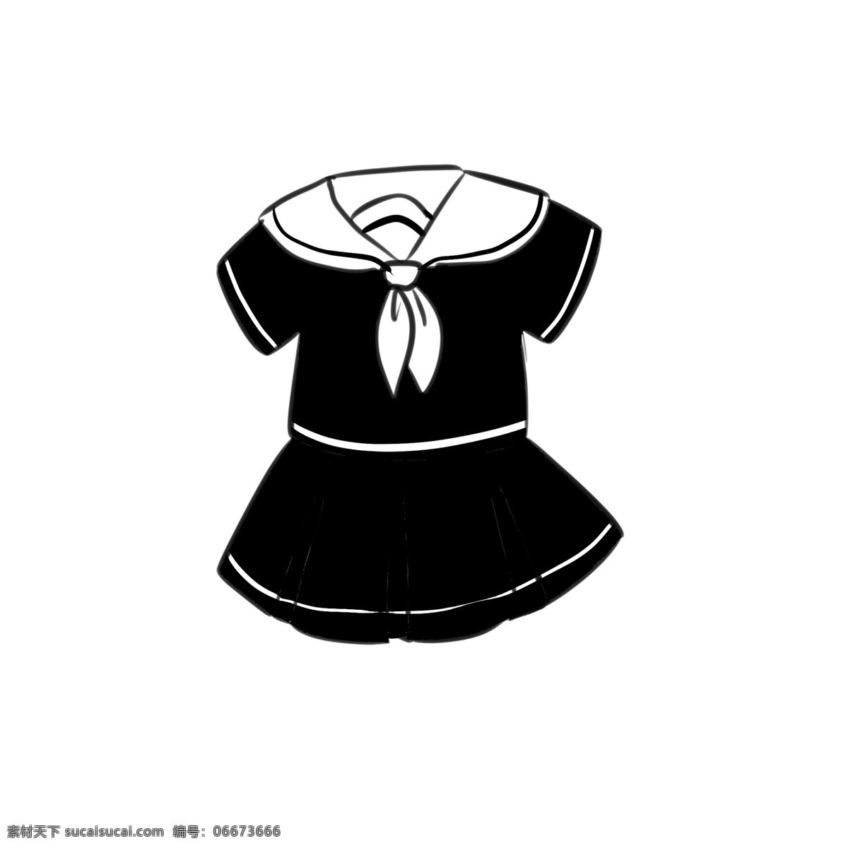套 黑色 水手 服 可爱 卡通 动漫 漫画 萌系 二次元 小清新 简约风格 简单 创意 水手服 校服 服装 女装