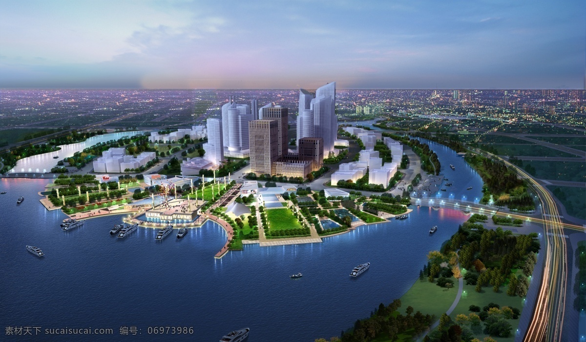 商业 cbd 分层 夜景 效果图 ps后期 房地产 环境设计 景观设计 鸟瞰效果图 夜景效果图 源文件 商务区 ps 夜景表现 鸟瞰夜景 psd源文件