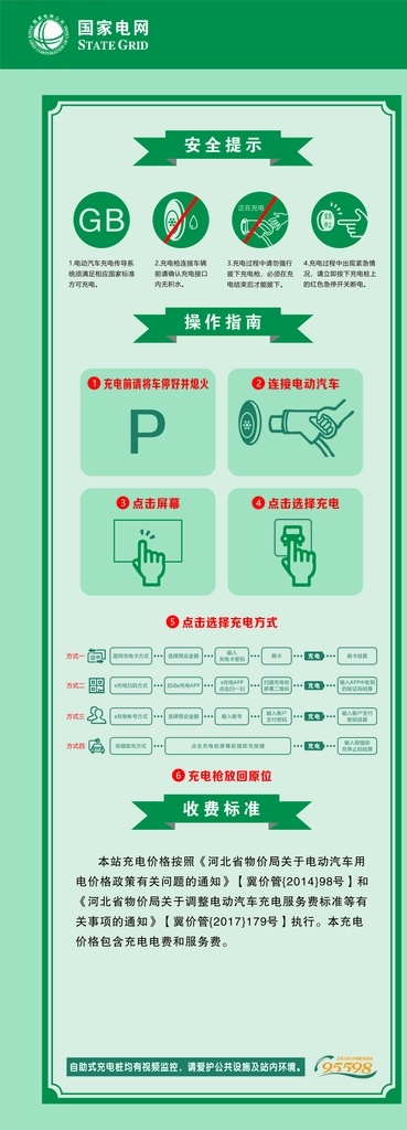 充电桩 汽车充电步骤 充电方法 电动汽车 站牌