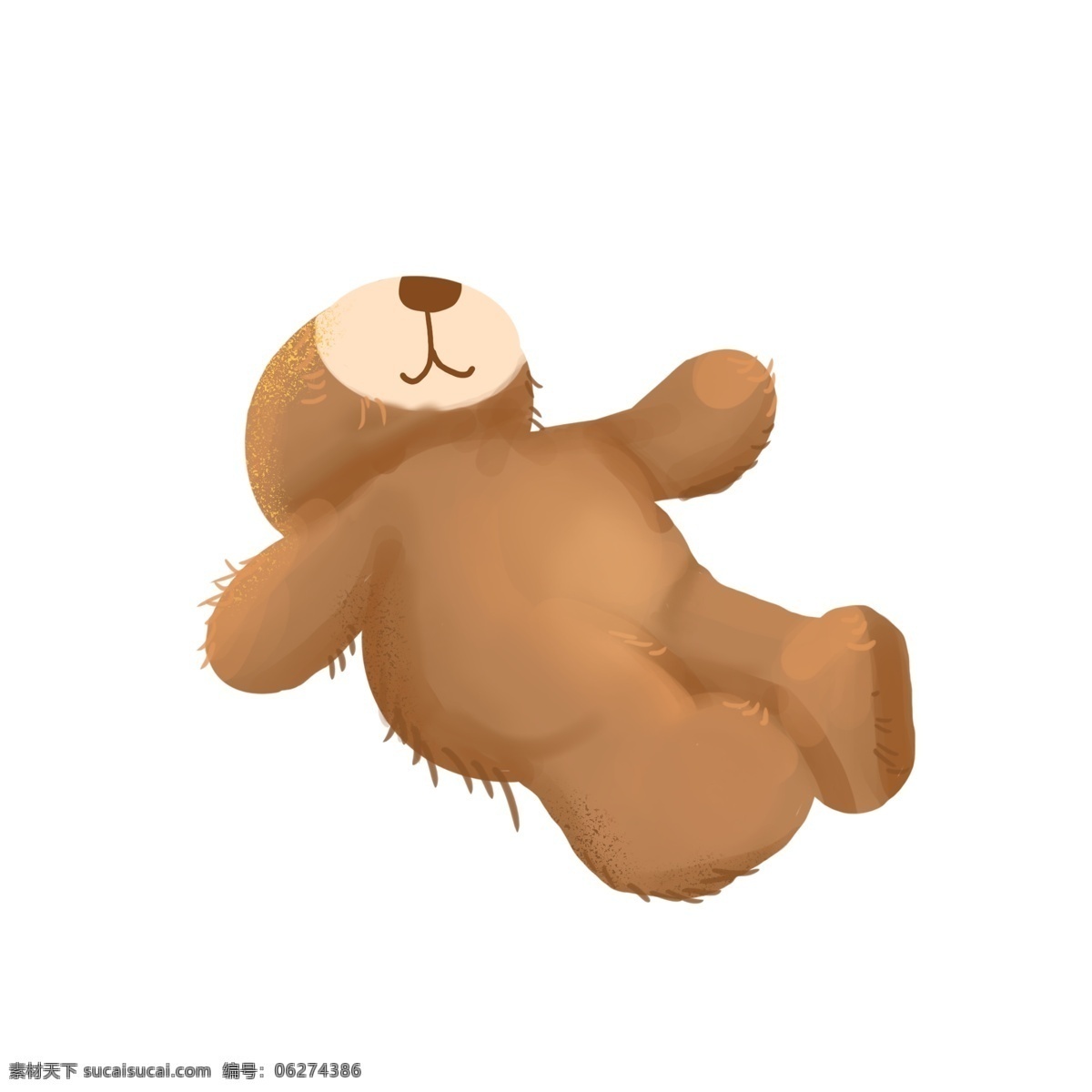 卡通 一个 小 熊 玩偶 手绘 插画 小熊 玩具 布偶
