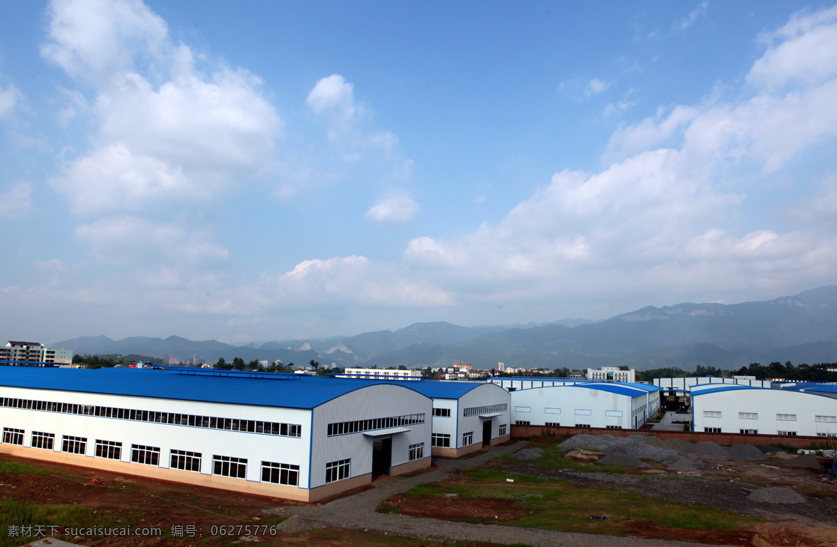 企业全景 企业 全景 全貌 工厂 蓝天白云 工业生产 现代科技