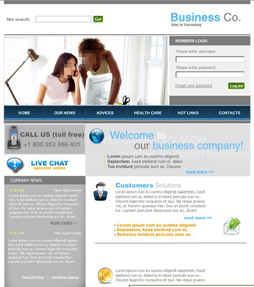 蓝色 经典 企业 公司 网站 模板 商业网站 网页设计 网站模板 网站设计 网页素材 网页模板