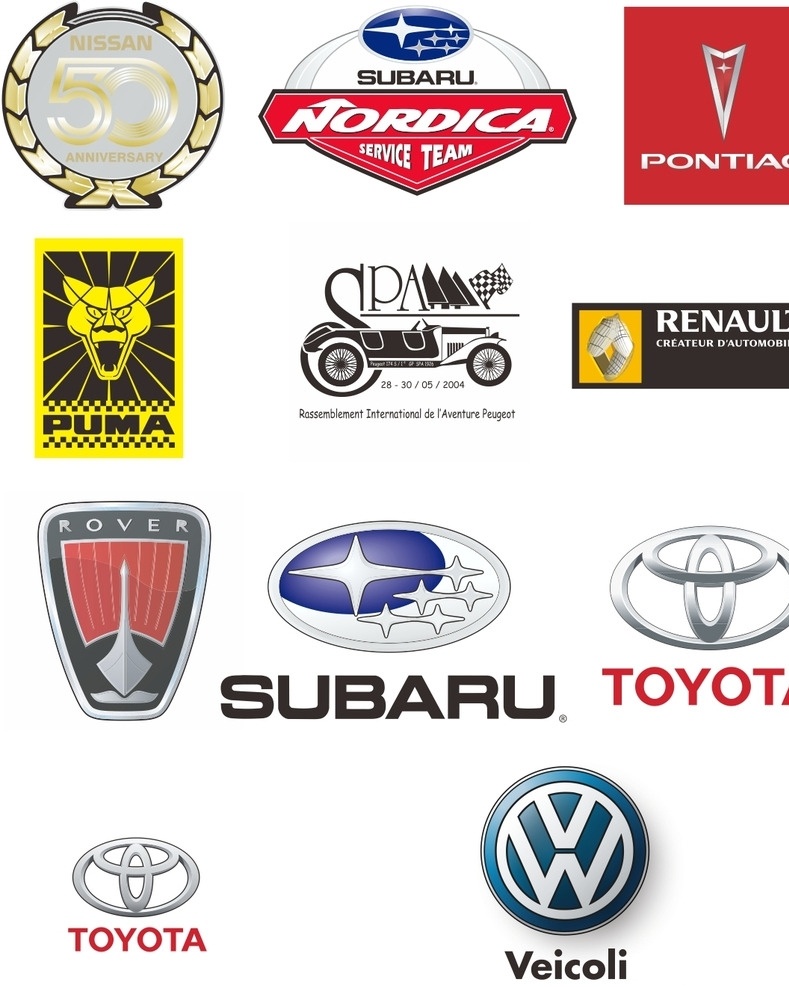 汽车 品牌 logo 汽车品牌 品牌logo 汽车logo 汽车公司 puma toyota 大众 subaru rover pontiac renault 标志图标 企业 标志