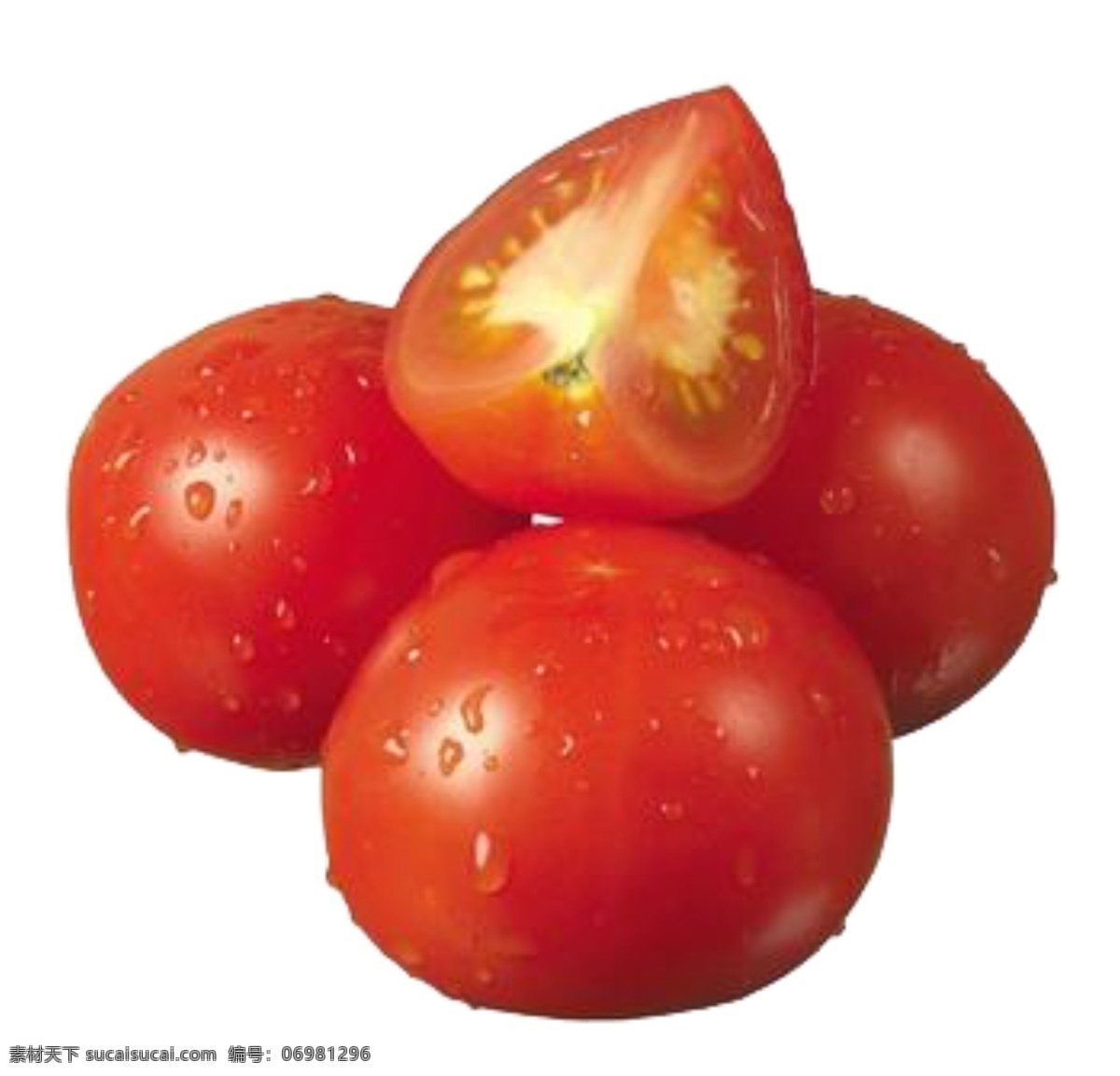 切开的番茄 番茄 免抠 白色