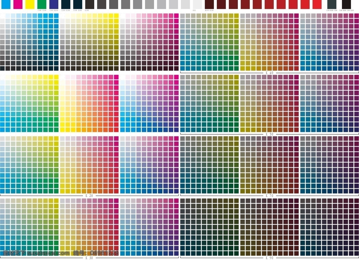 cmyk色谱 色谱 色值 色卡 颜色数值 矢量素材 其他矢量 矢量