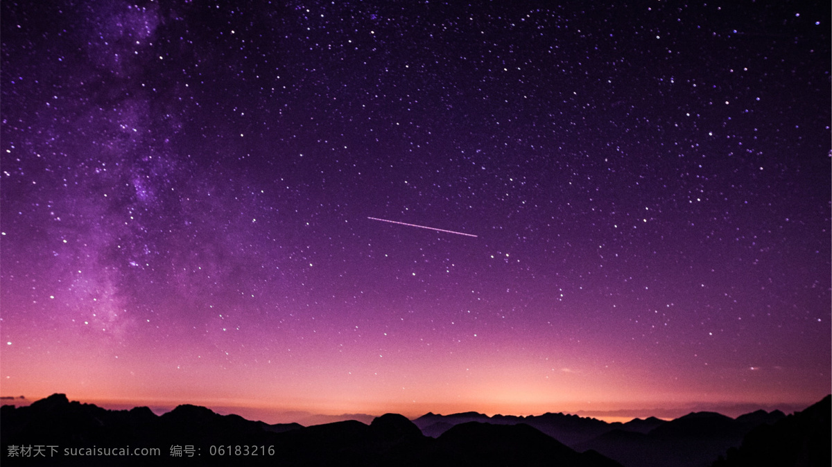 星空图片 全景 流星 轮廓 山 暮 紫色 天空 黄昏 明星 星系 星空 晚 天文学 空间 宁静的场景 星座 自然景观 自然风景