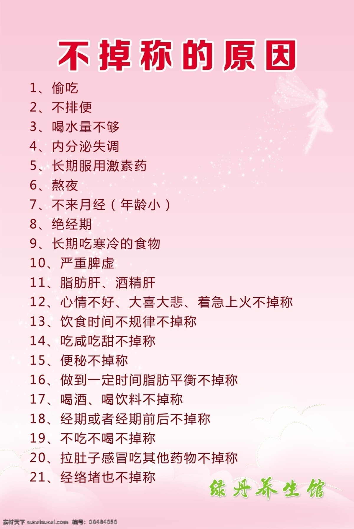 不掉称的原因 减肥 掉秤 失败 脂肪平衡 拉肚子 室内广告设计 美容养生