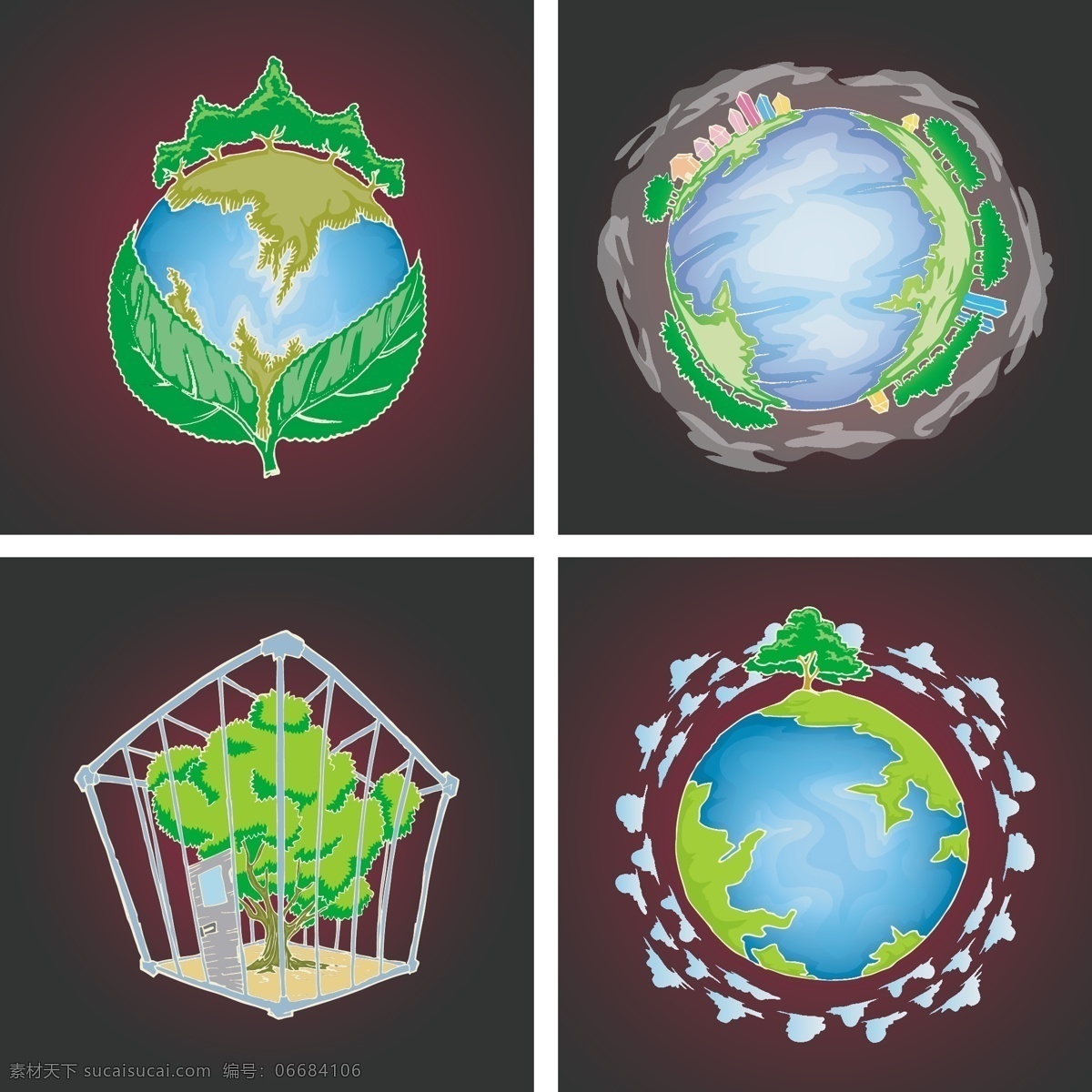 矢量地球 卡通地球 地球插图 创意地球 空间环境 环保主题 环保地球 树木 环保 绿色地球 生活百科 矢量素材 白色