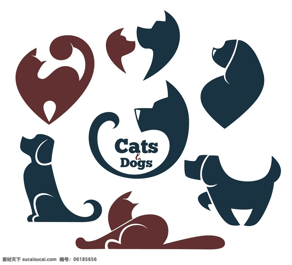 猫 狗 标志 宠物 动物 矢量图 矢量 高清图片