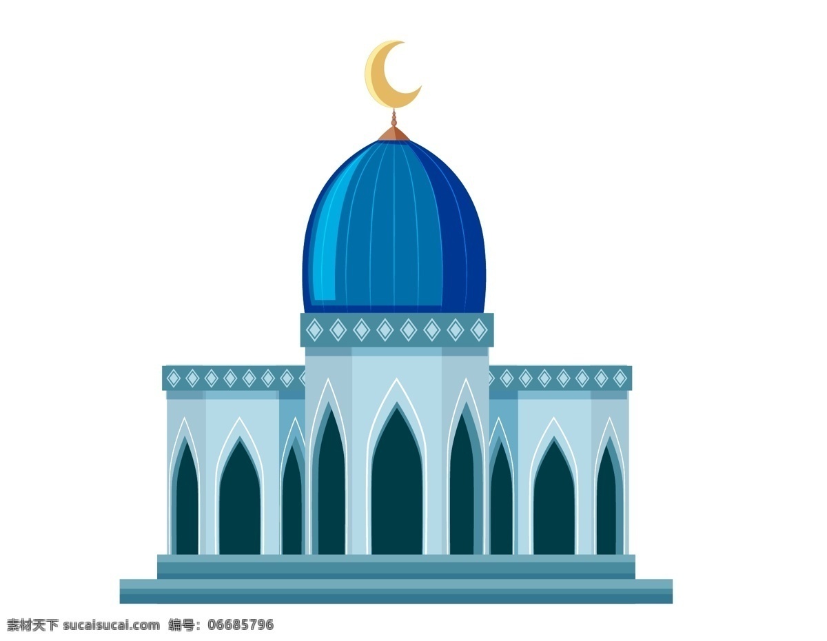 卡通 伊斯兰 教堂 元素 民族风 寺庙 矢量元素 手绘 圆顶建筑 伊斯兰教 ai元素