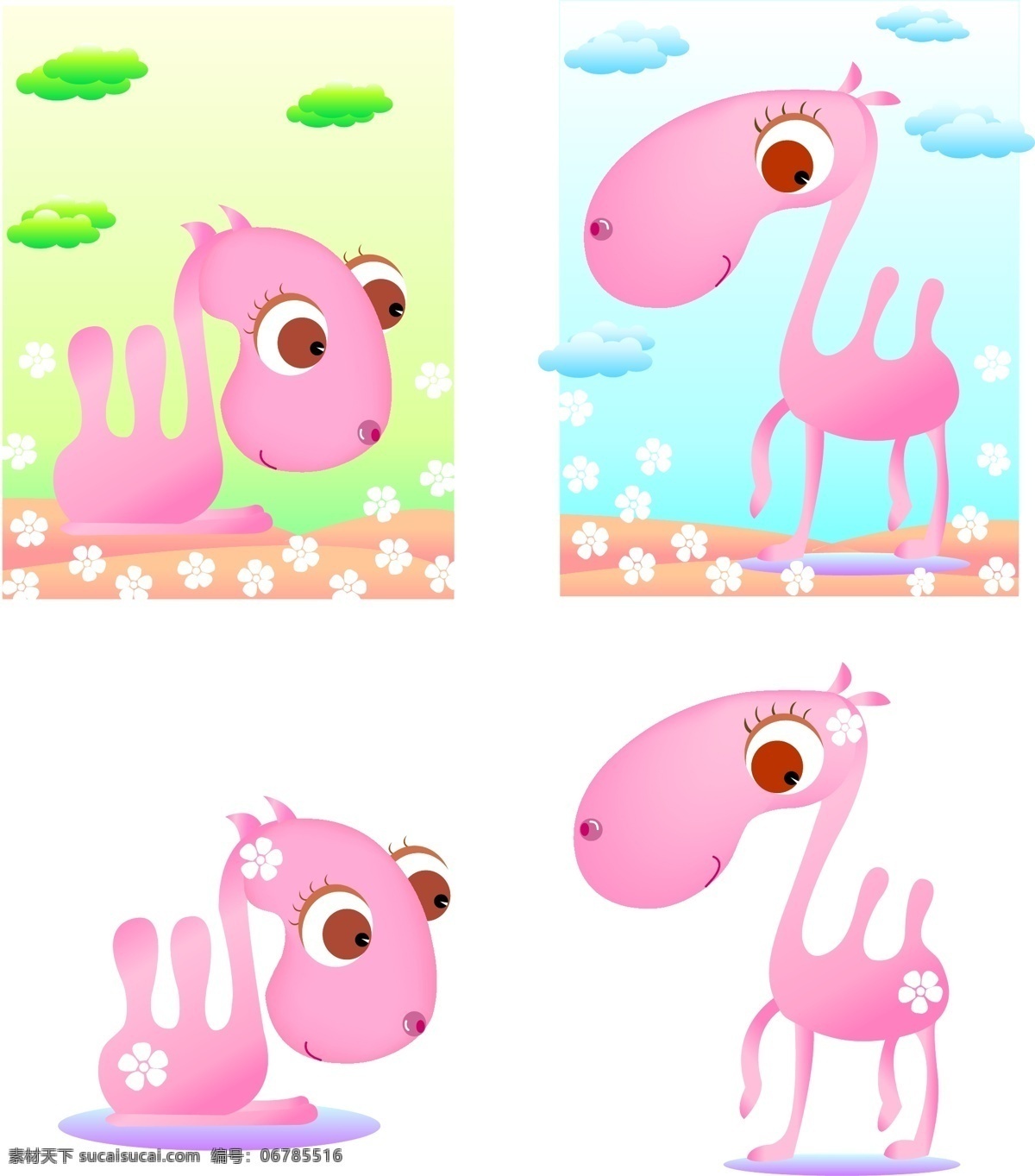 粉红色 骆驼 卡通 矢量 动物 粉红色的 可爱的 矢量图 矢量人物
