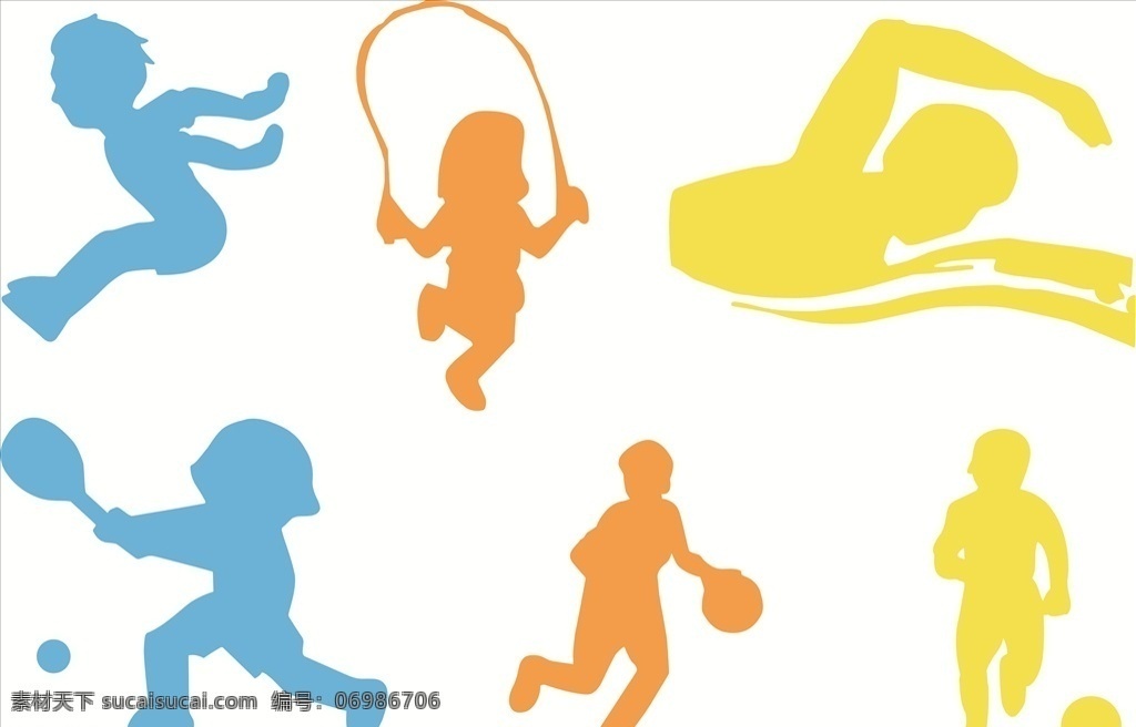 运动小人 儿童 运动的人 人物剪影 人物素材 人物 人 运动 跳跃的人 小孩 小朋友 打篮球 踢足球 跳绳 跳远 打羽毛球 游泳 卡通人物 卡通设计