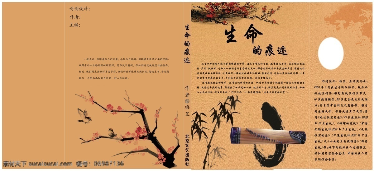 书籍 封面 分层 图 书籍封面 生命的痕迹 梅花封面 古风书籍封面 画册设计