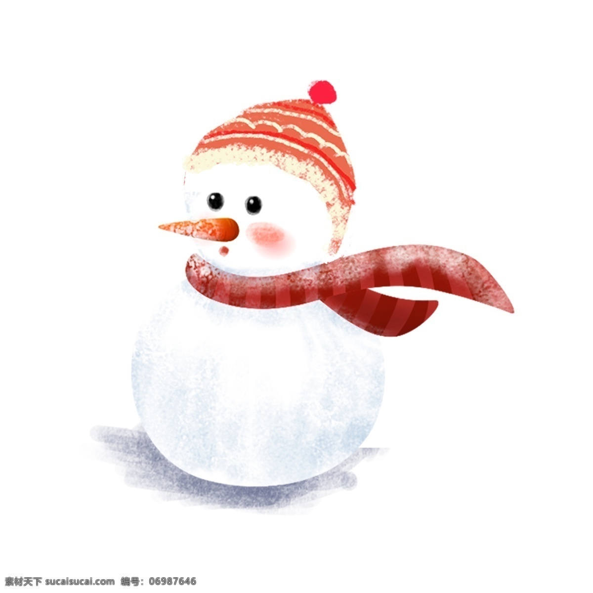 清新 手绘 雪人 设计素材 卡通 唯美 冬季雪人
