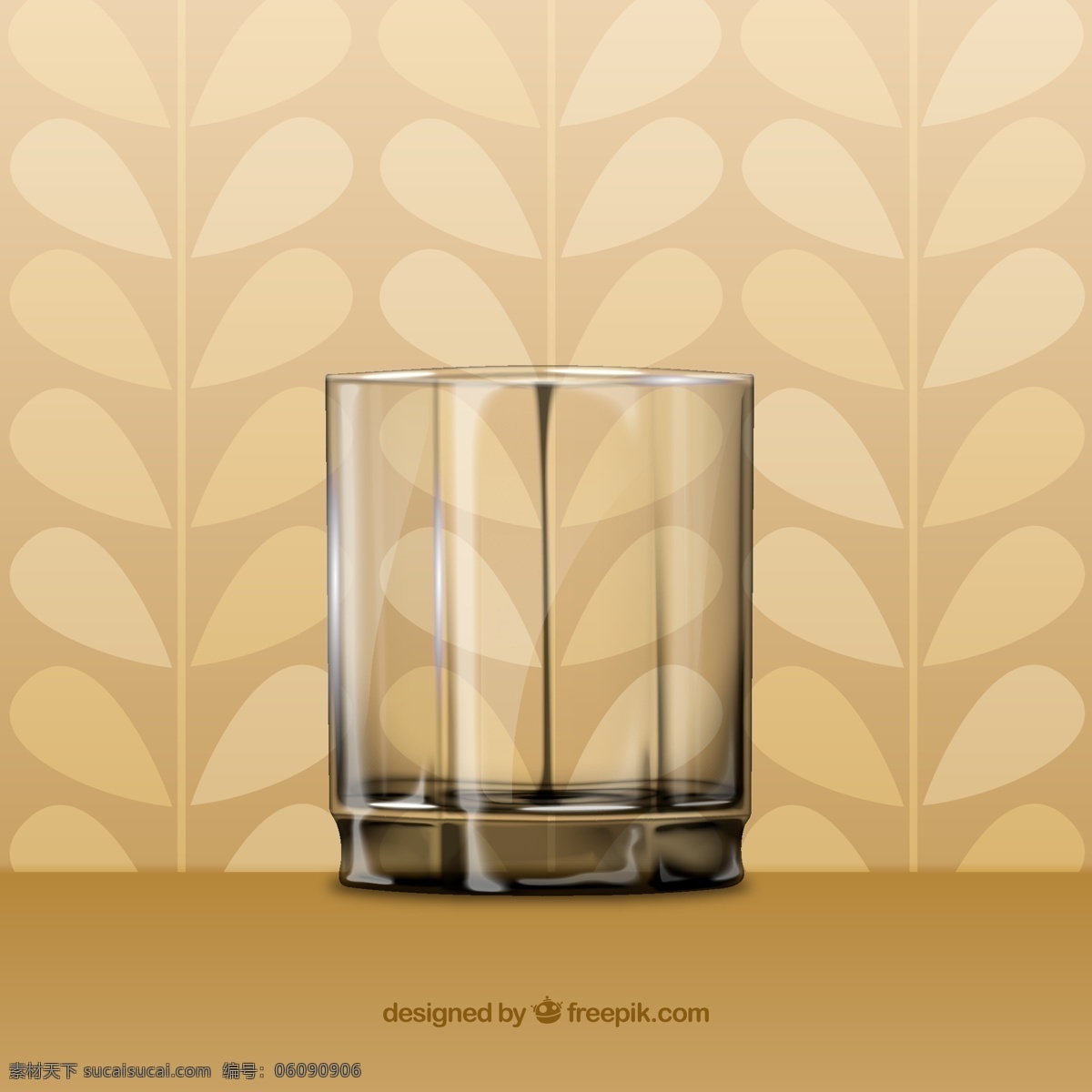 水晶杯子 透明 水晶 杯子 水杯 黄色