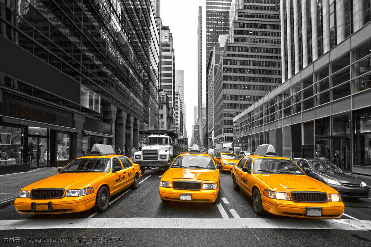 城市 街道 上 出租车 的士车 计程车 轿车 车辆 城市街道 汽车图片 现代科技