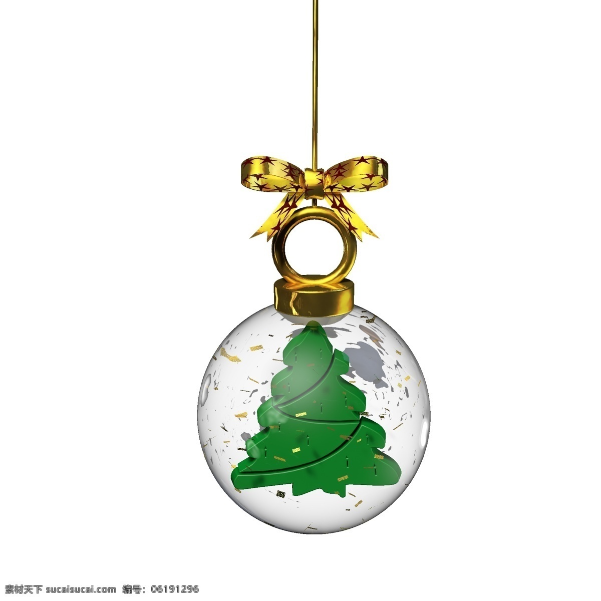 金色 圣诞 元素 水晶 玻璃球 挂件 圣诞树 彩色 卡通 绿色 圣诞元素 水晶球