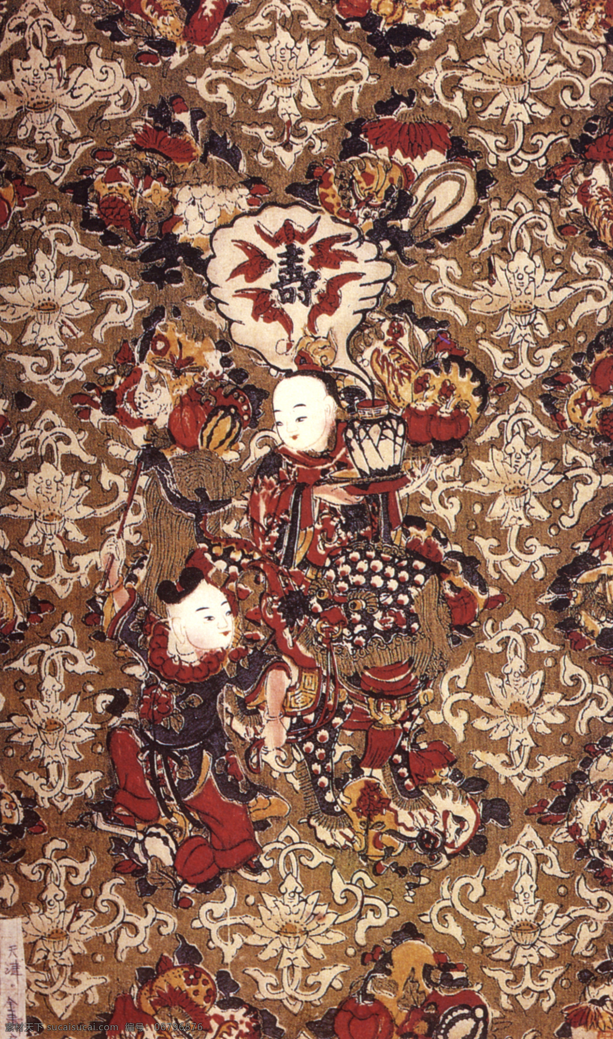 金寿童子 童子 寿字 年画 传统 中国风 中国设计 吉祥图案 吉祥富贵 传统故事 彩绘 文化艺术 传统彩绘艺术 绘画艺术 古典图案 传统文化 神话 传说 经典图案 系列 绘画书法