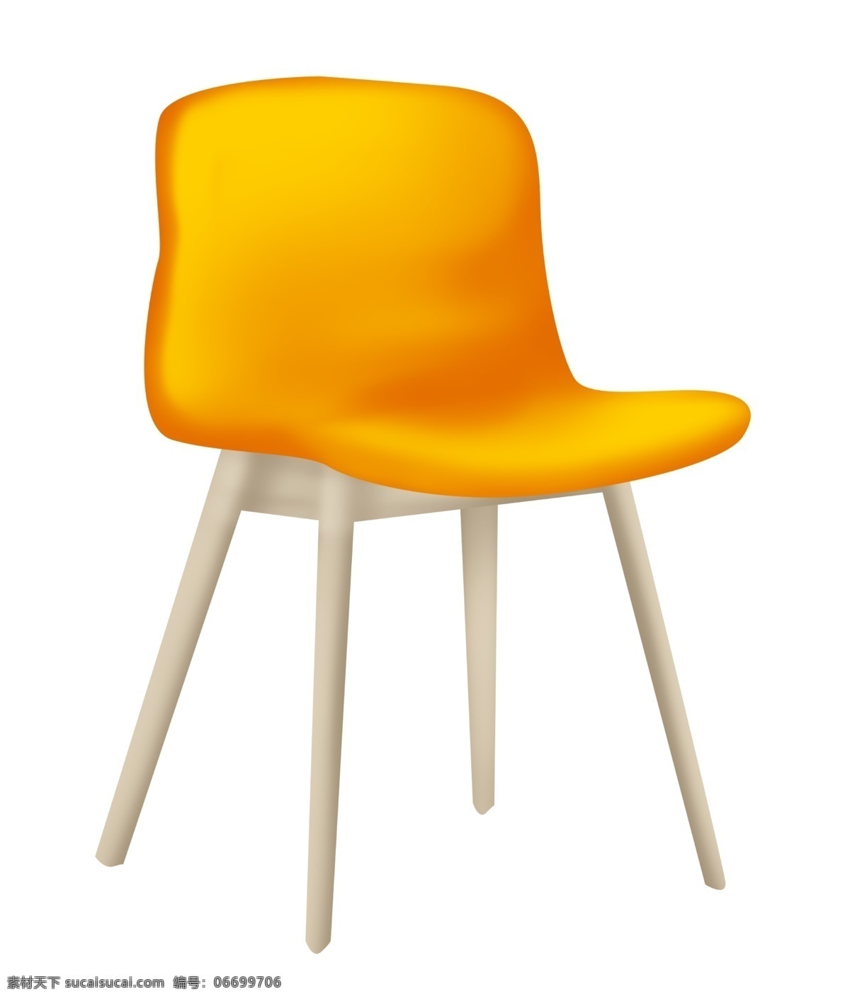 黄色 木质 椅子 插画 黄色的椅子 卡通插画 椅子插画 家具插画 椅子家具 精美椅子 实木的椅子