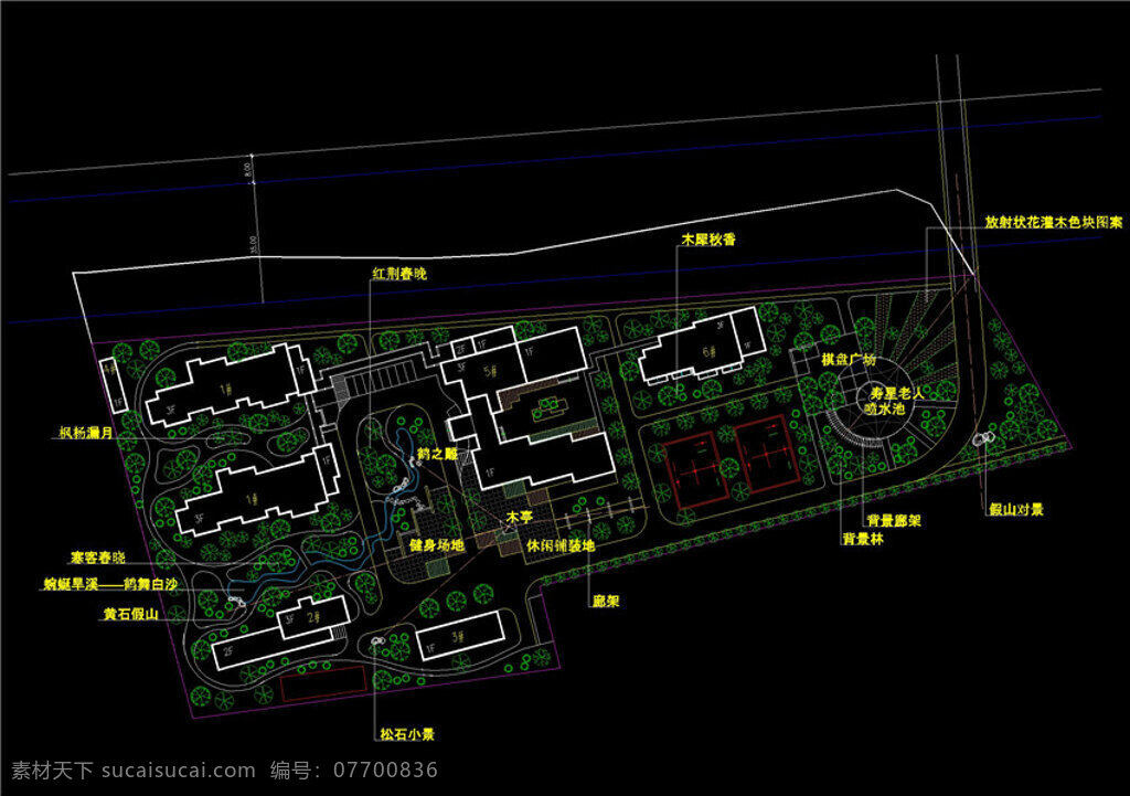 老人 公寓 cad 景观 图纸 总平面图 总 平面 cad景观图 景观图纸 cad广场 广场景观图纸 cad素材 园林 dwg 黑色