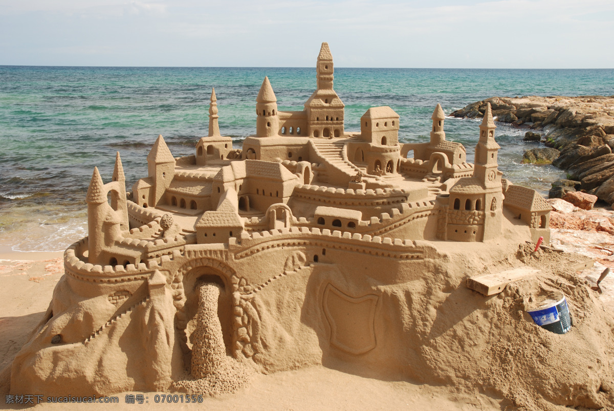 大 海边 沙堡 建筑 大海 沙子 城堡 海滩风景 沙滩风景 建筑设计 环境家居
