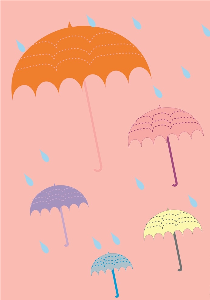 小雨伞 雨伞 下雨 落雨 打伞 动漫 图画 雨伞图画 动漫动画 风景漫画