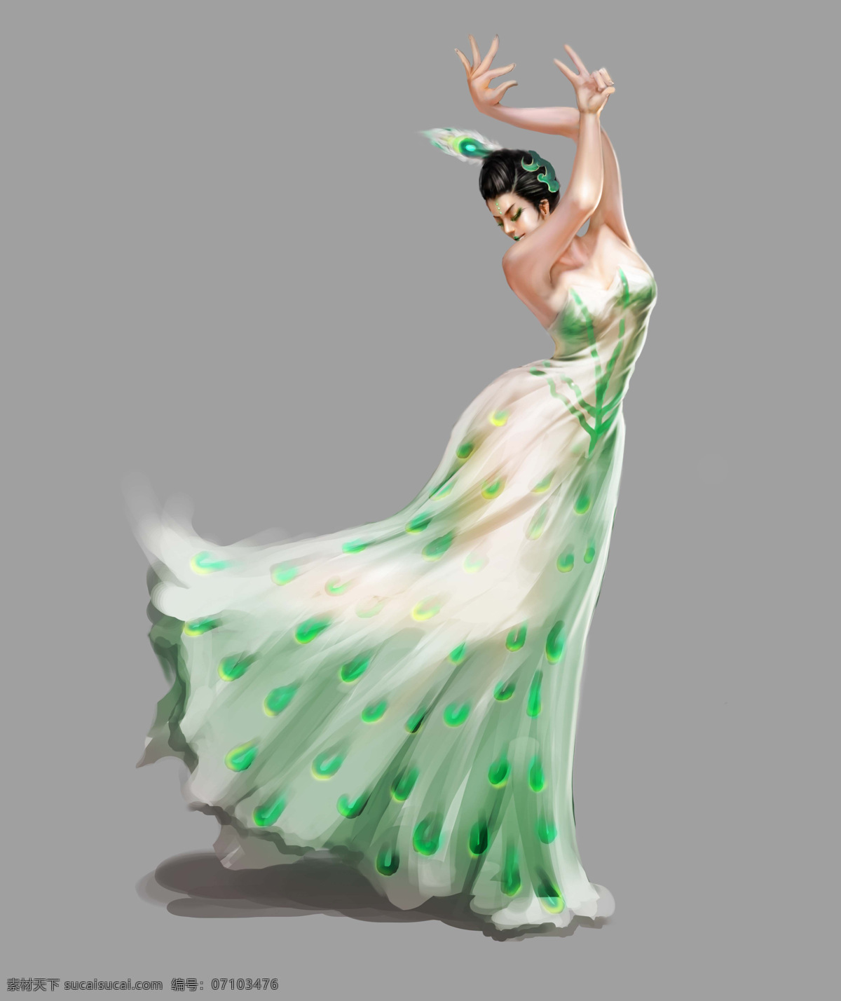 民族孔雀舞 民族 孔雀舞 跳舞 美女 油画 手绘 舞蹈 舞 优雅 舞台 孔雀 文化艺术 舞蹈音乐