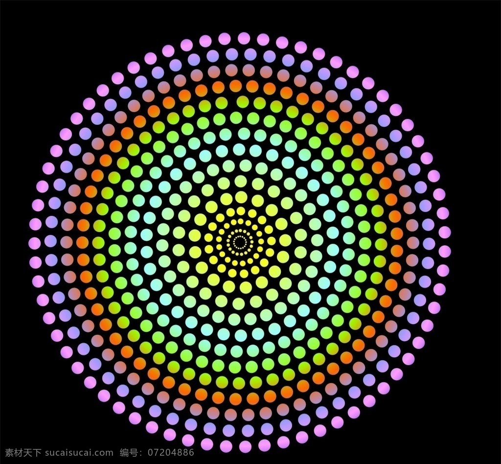 七彩圆圈 七彩色 圆圈圈 圆形 路径 舞厅素材 矢量