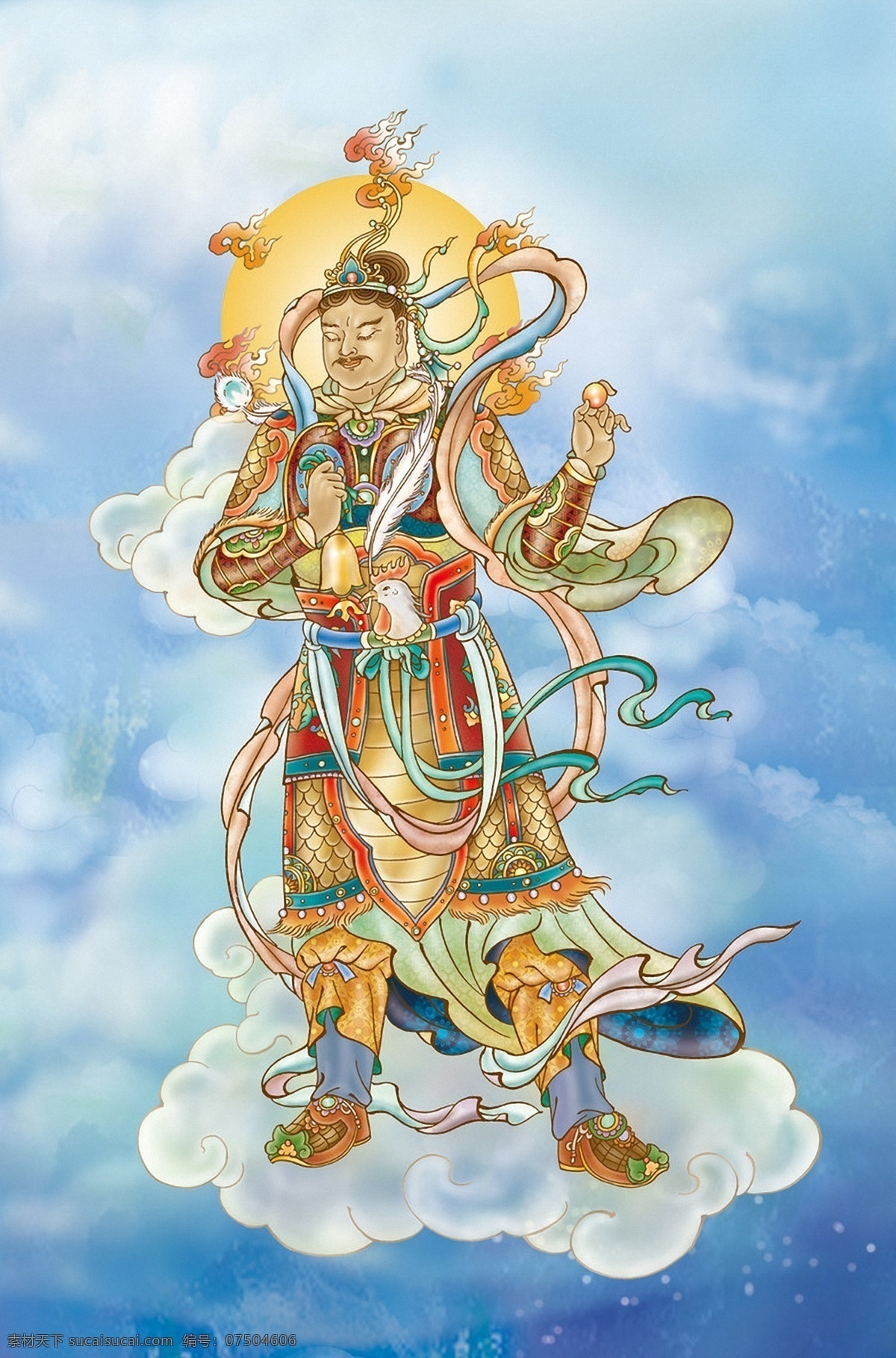 波夷罗大将 十二药叉 佛像 云朵 云端 光芒 佛教 宗教信仰 佛像佛文化 文化艺术