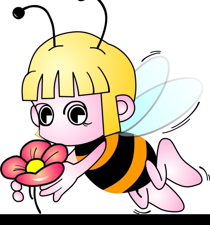卡通小蜜蜂 睁 大 眼睛 蜜蜂 生物世界 昆虫 矢量图库