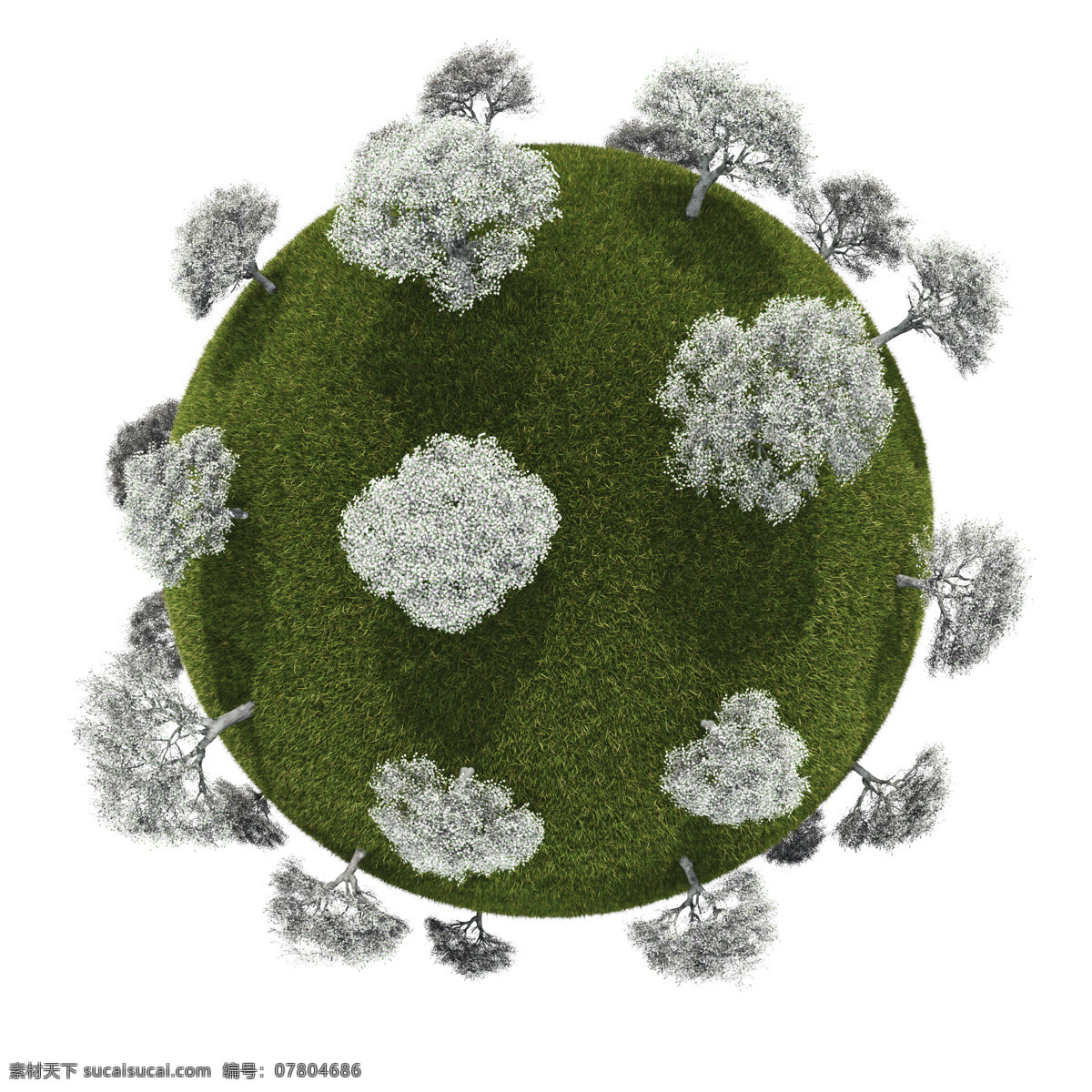 绿色草地与树 地球 地球背景 科技 网络 信息 椭圆 宇宙 科技背景 天空 其他类别 环境家居 白色