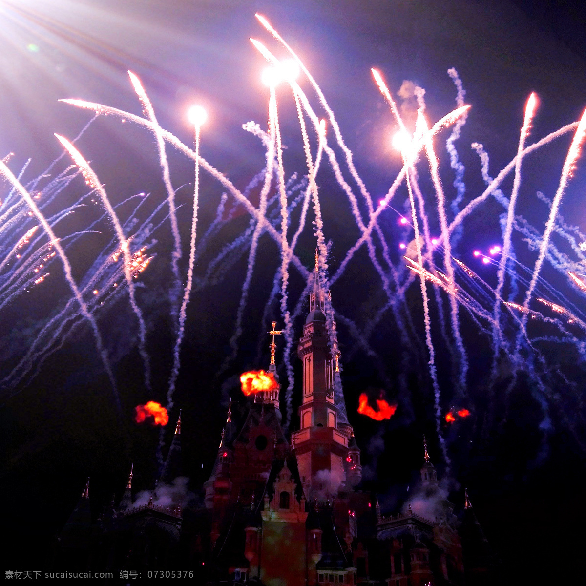 上海 迪士尼 音乐 烟火 秀 迪士尼乐园 迪斯尼 城堡 焰火 夜景 表演 旅游摄影 国内旅游