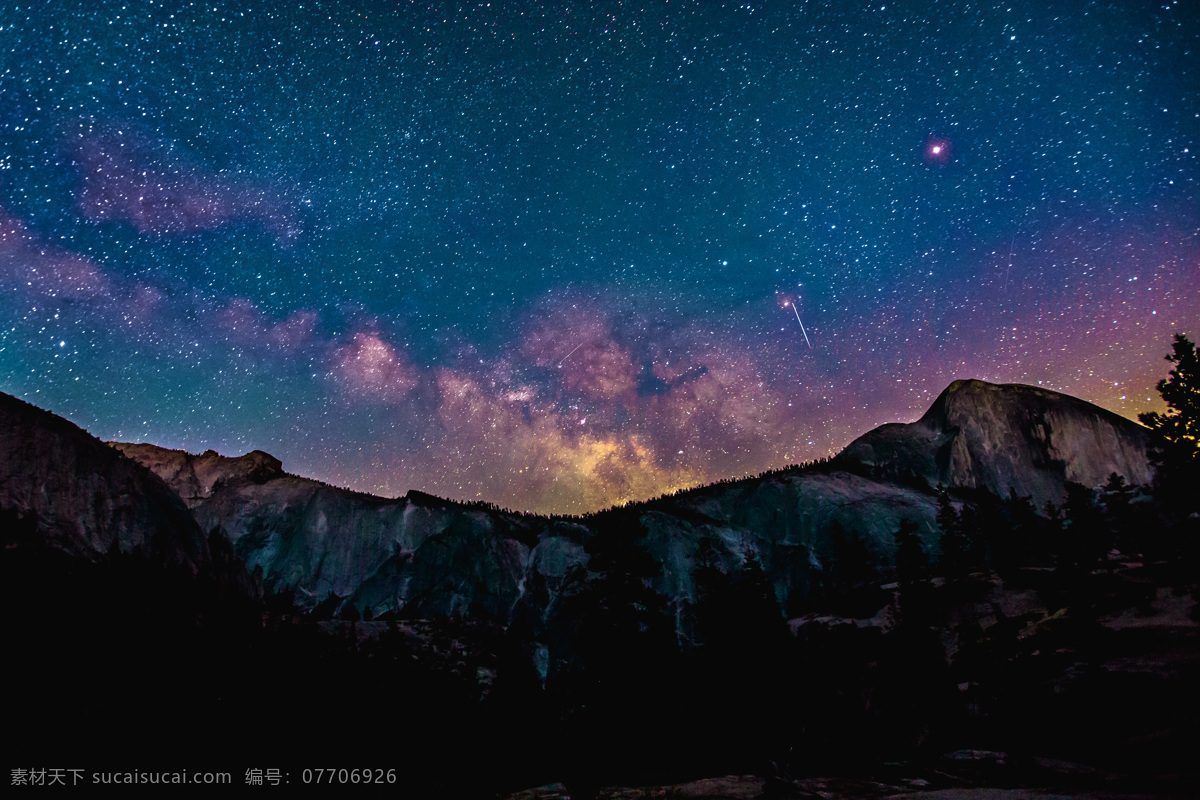 星星 黑色 白色 闪亮 星光 星空 霞 夜晚 紫色 夜晚天空 天空夜景 紫色天空 极光 夜空 自然风光 自然景观 自然风景