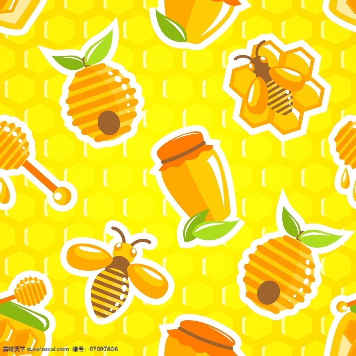 蜜蜂图片 蜜蜂 蜂蜜 昆虫 手绘 插画 ai矢量
