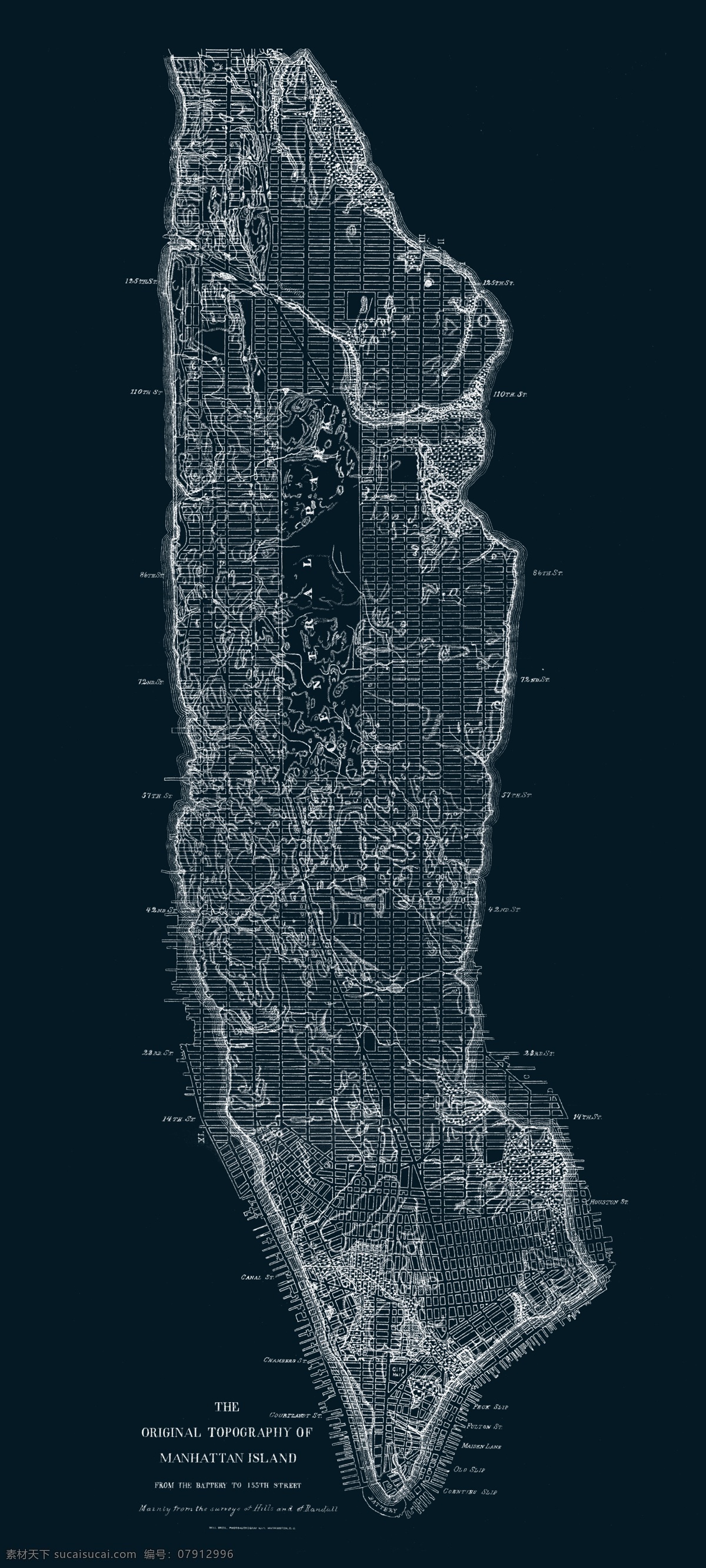 纽约 曼哈顿 创意地图 海报 高清 创意 底图 写真画 黑色