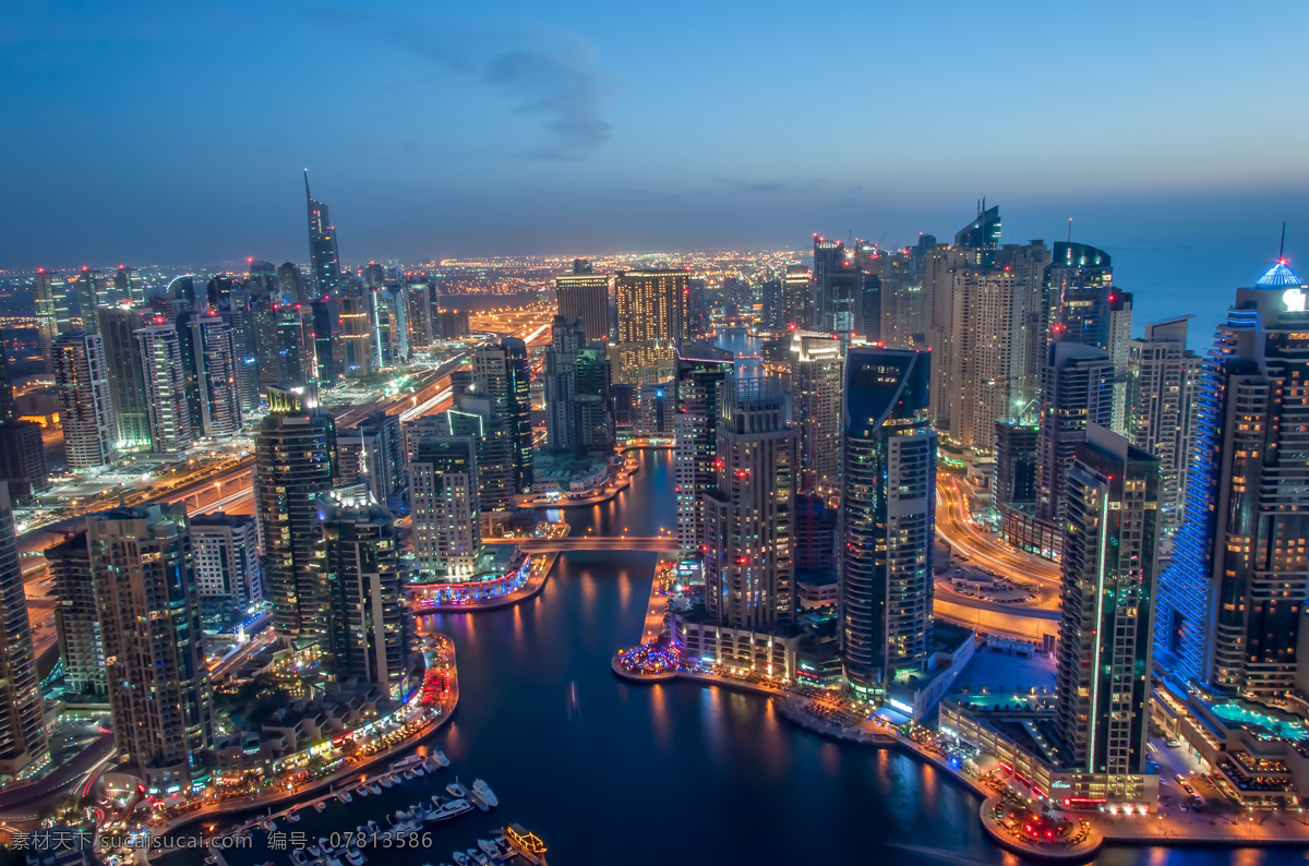 迪拜 夜景 迪拜夜景 高楼大厦 摩天大楼 繁华都市 城市风景 美丽城市风光 城市风光 环境家居