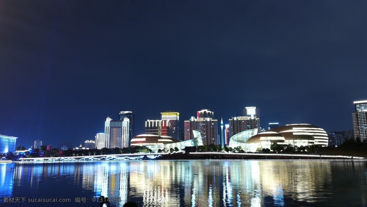 郑州 艺术中心 夜景 如意湖 cbd 玉米楼 建筑园林 建筑摄影