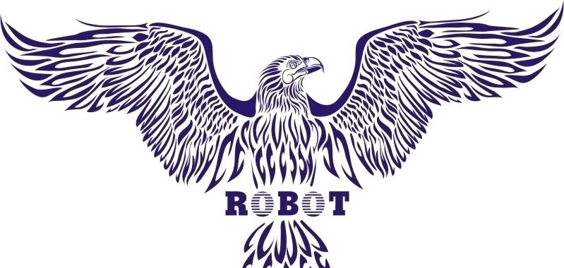 老鹰 robot 蓝色手绘老鹰 鸟类 生物世界 矢量