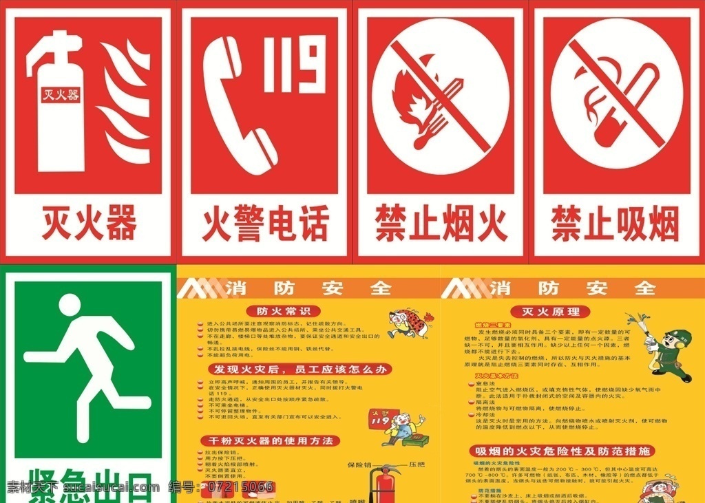 消防标识 消防 紧急出口 标识 禁止烟火 制度