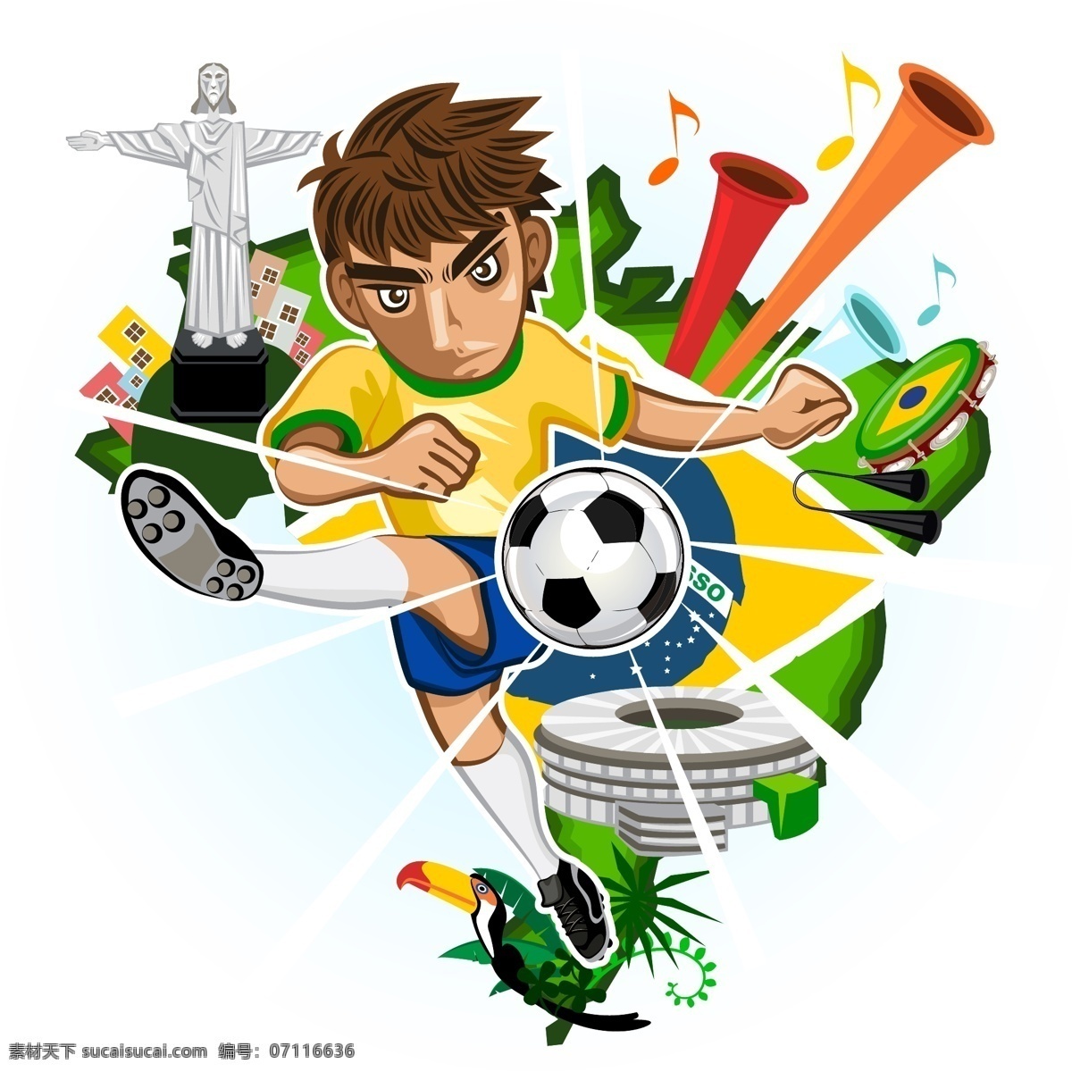 卡通 世界杯 海报 足球海报 足球比赛 足球背景 巴西世界杯 足球素材 足球运动 奥运会 手绘 矢量 体育运动 文化艺术 矢量素材