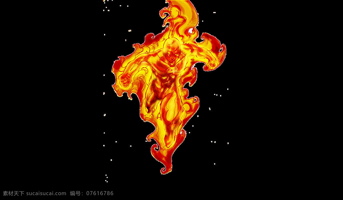卡通 黄色 火焰 元素 png元素 免抠元素 暖和 透明素材 着火